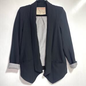 Anthropologie Cartonnier Open Shawl Collar Black Blazer XS